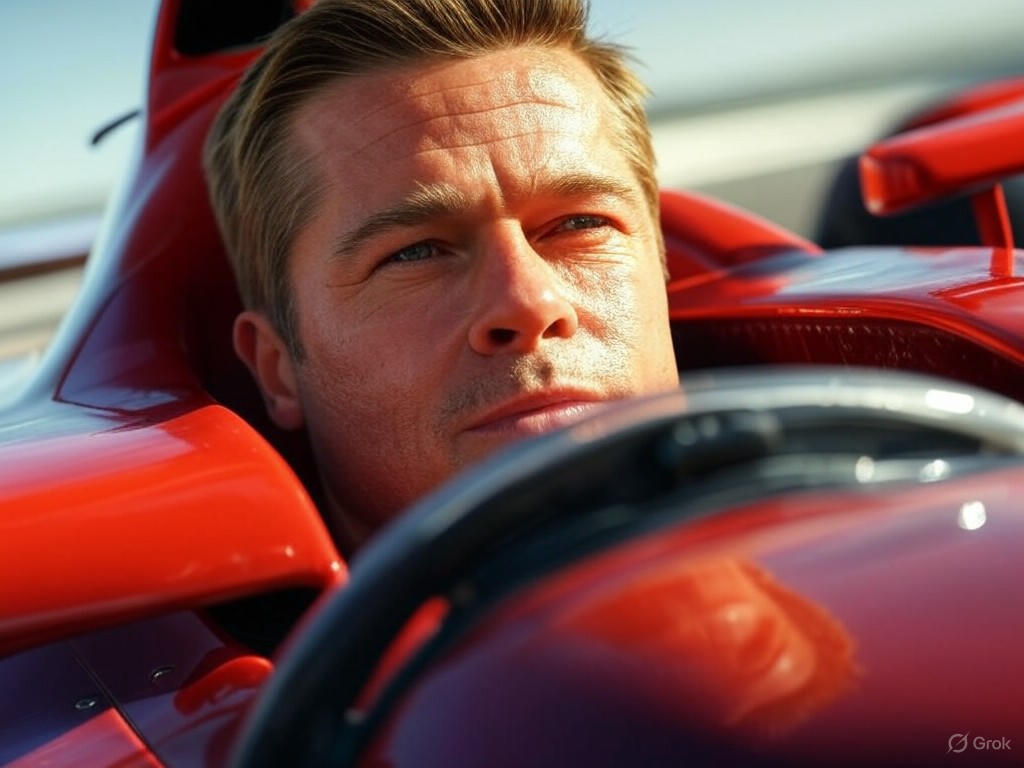 Brad Pitt pushing the limits on the F1 track