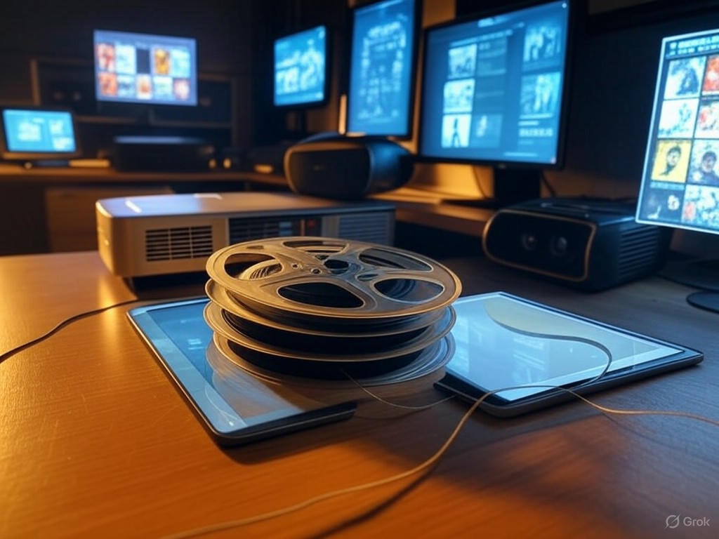 Film Reel and Modern Tech