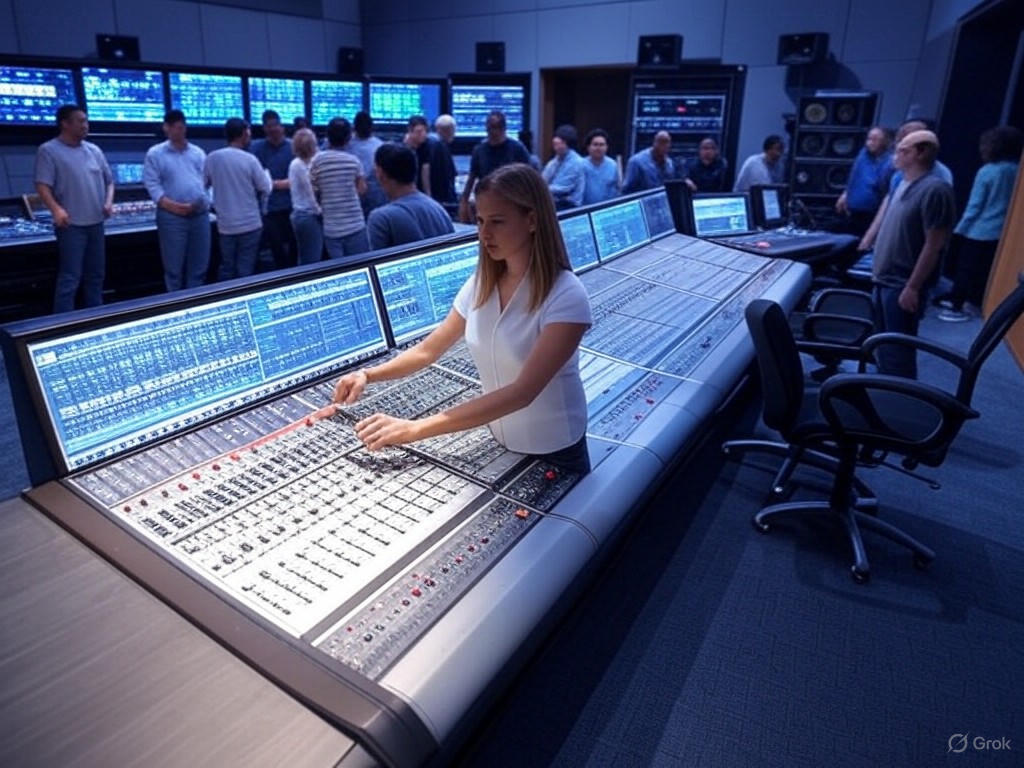 Hollywood sound studio in action