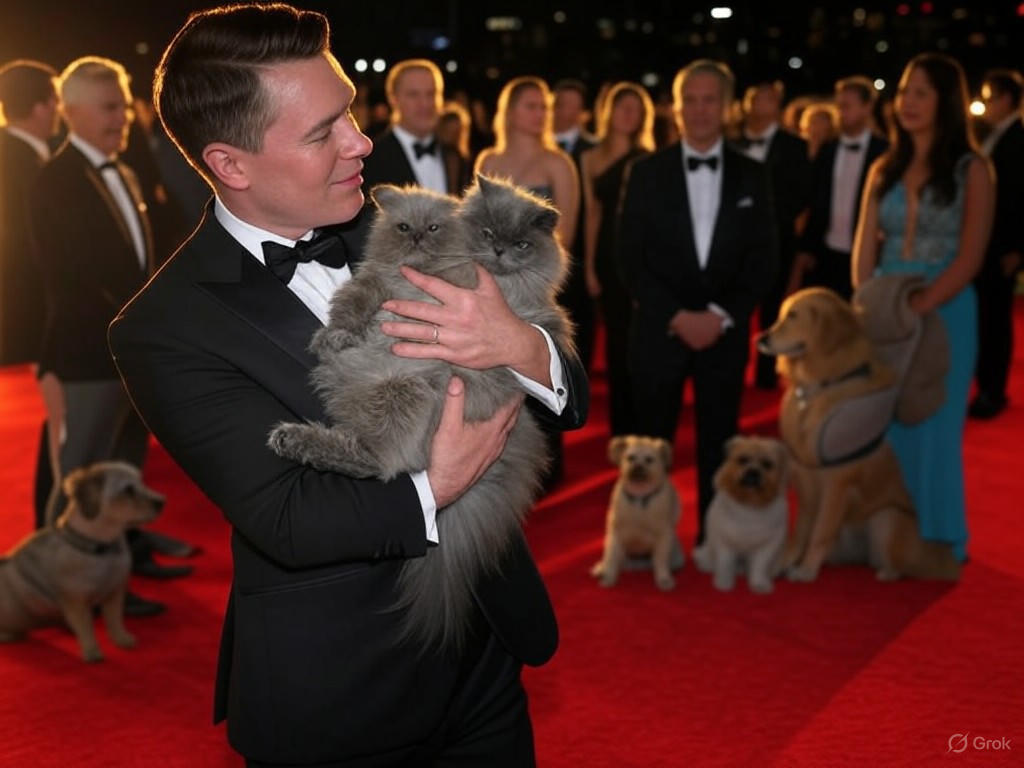 Hollywood stars with their pets at a charity event