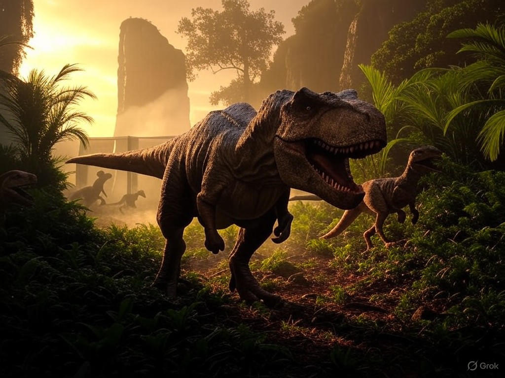 Dinosaurs in Jurassic World Rebirth Scene