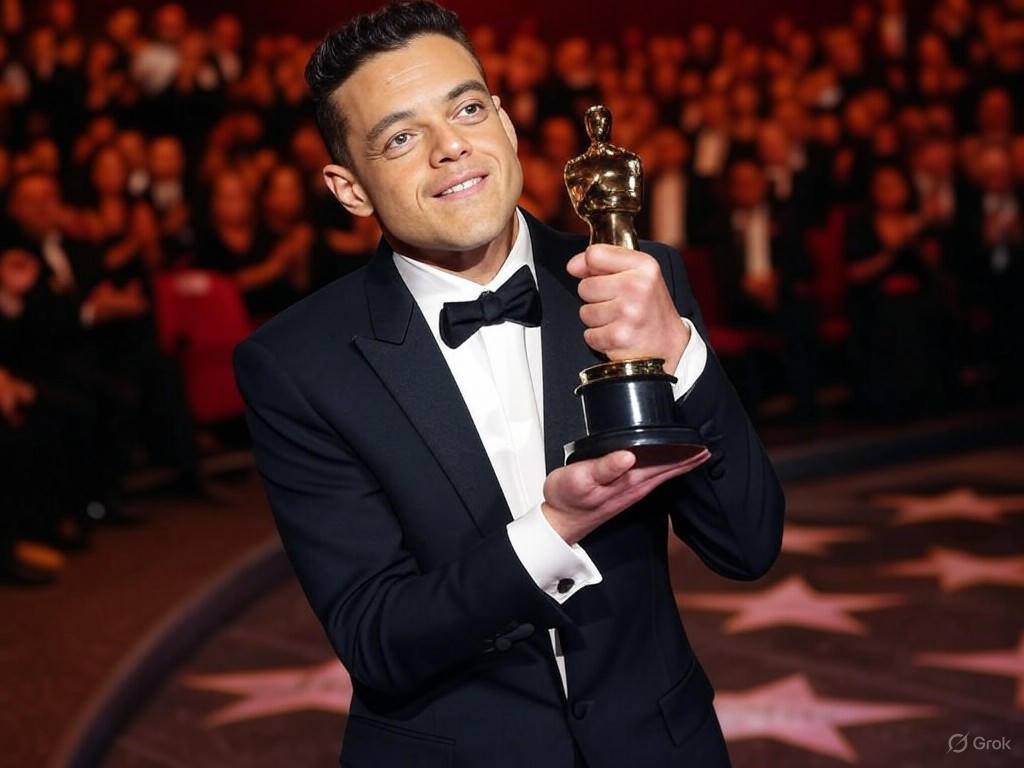 Rami Malek accepts his Academy Award