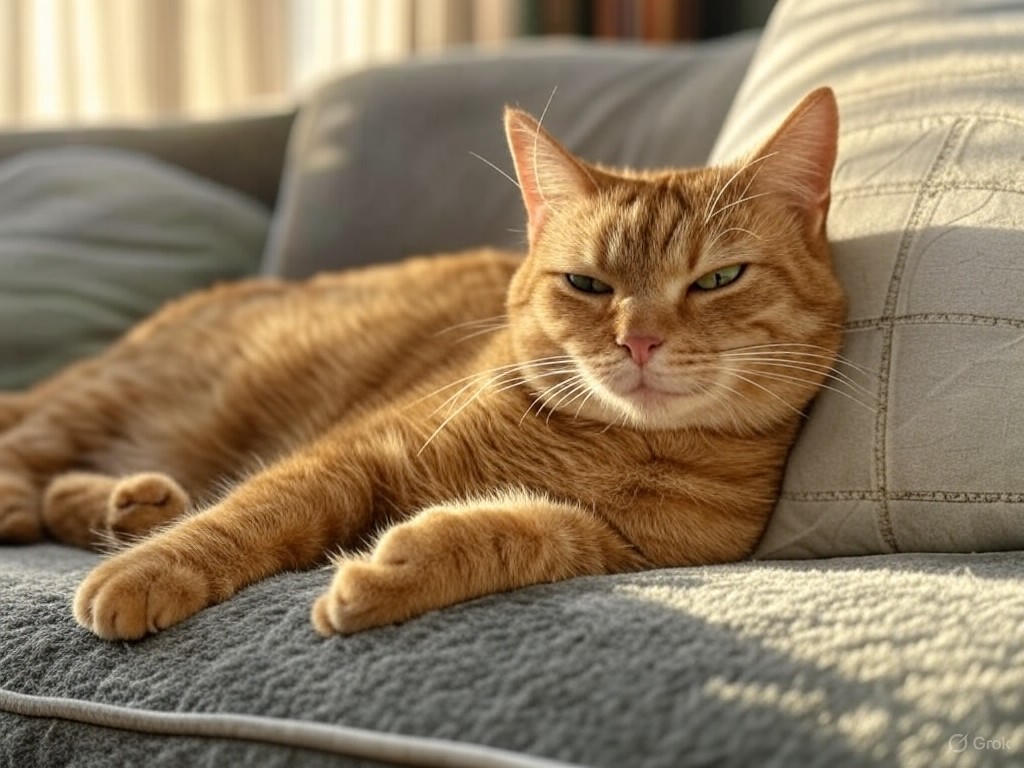 Norman the cat lounging