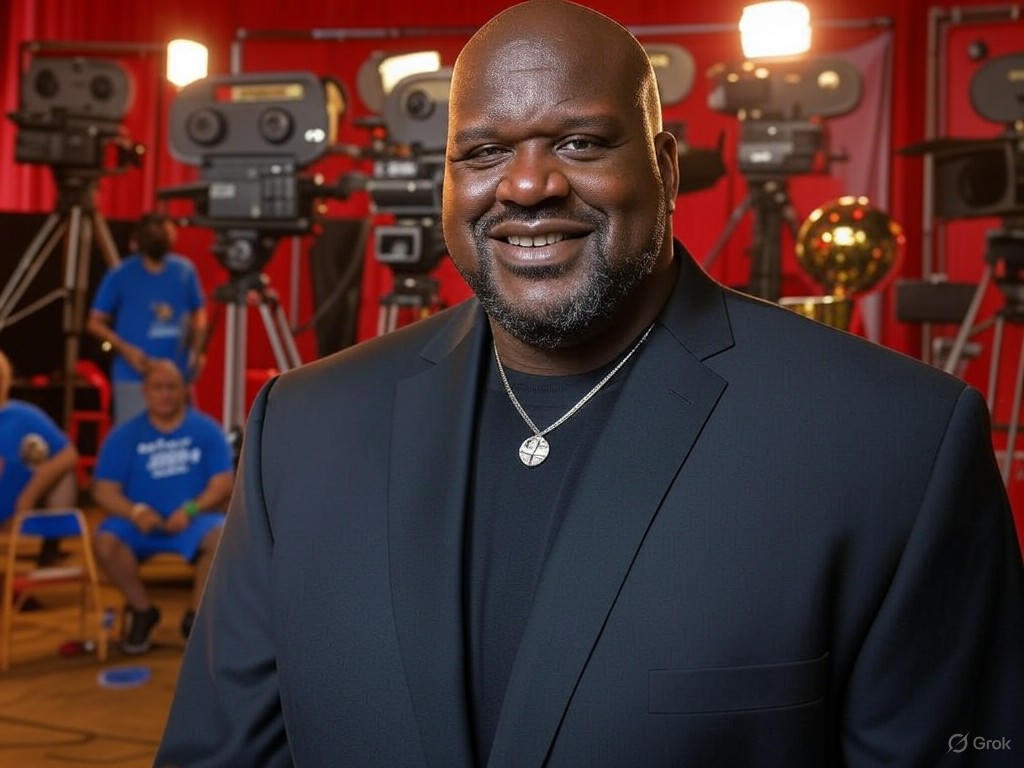 Shaquille O'Neal on the Hollywood set